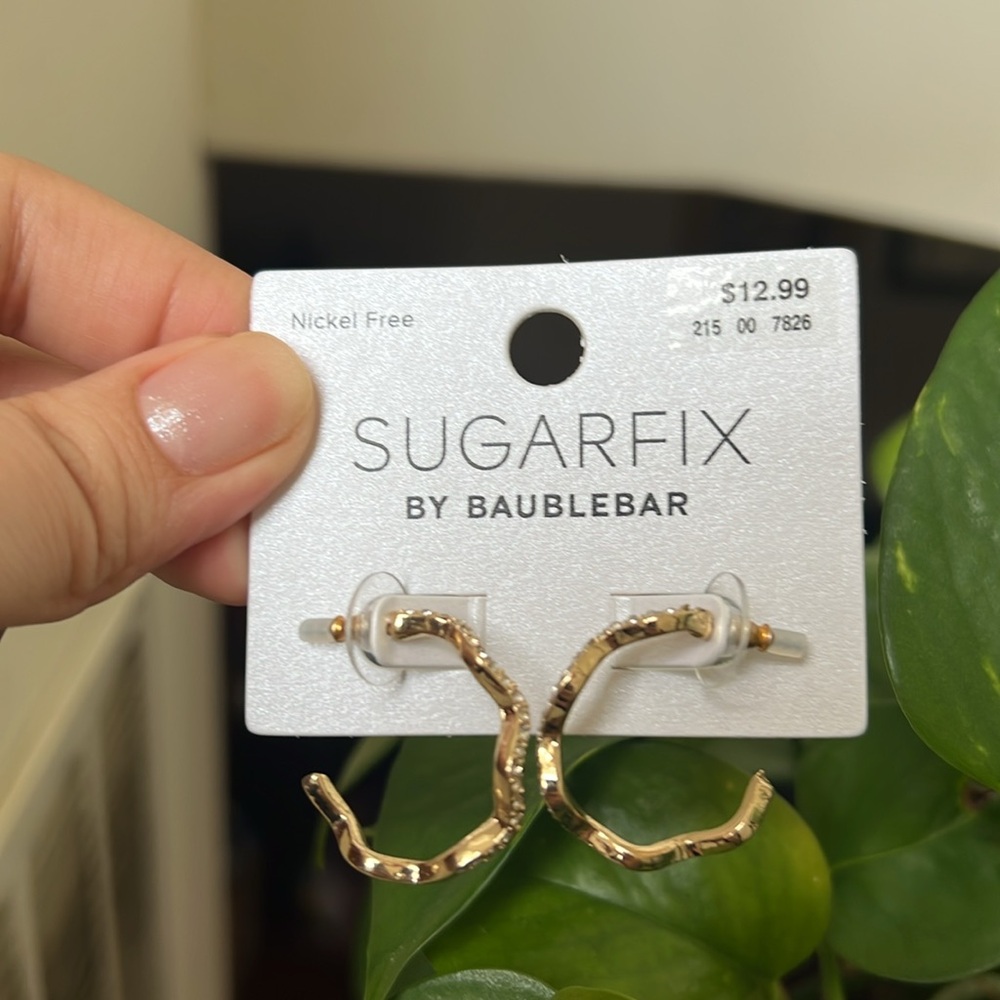 Sugarfix by Baublebar Half Hoop and Eye Studs with Pearl Drop Earring Bundle - Picture 3 of 4